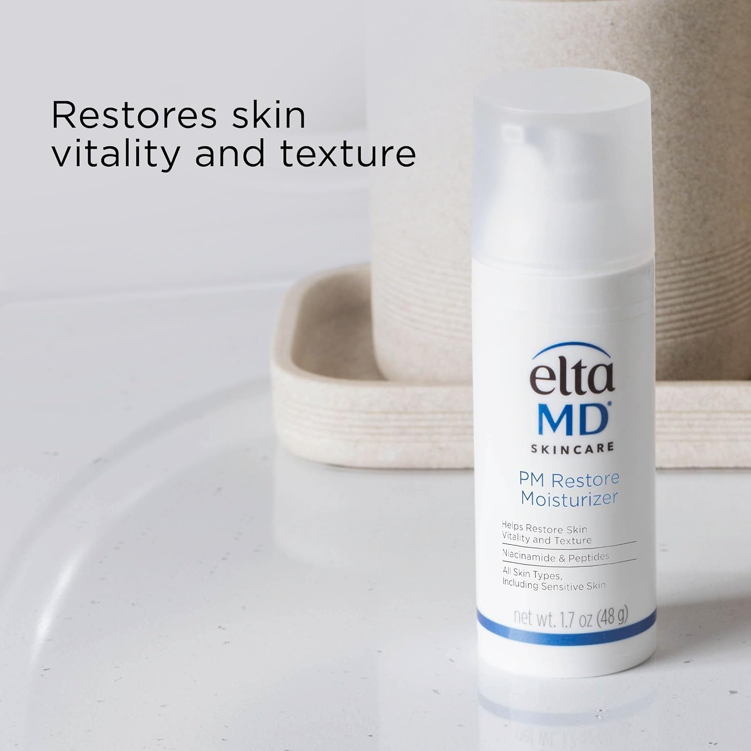image:imageEltaMD PM Restore Face Moisturizer Night Moisturizer for Face Restores Skin Elasticity and Vitality Overnight Safe For All Skin Types17 Fl Oz Pack of 1