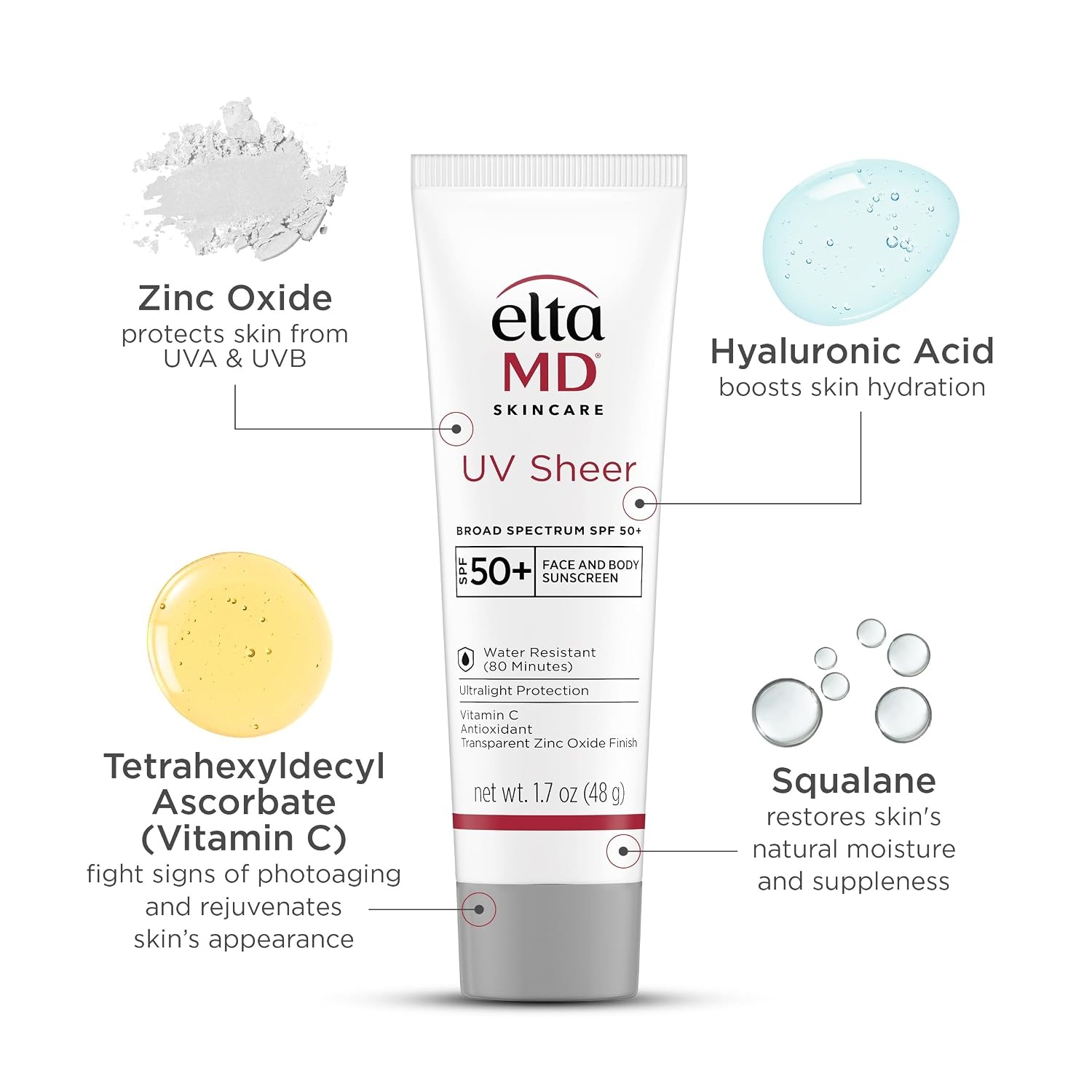 image:imageEltaMD UV Sheer Face and Body Sunscreen with Zinc Oxide SPF 50 3 oz Combined Moisturizer and Sunscreen No White Cast Lightweight Sheer Finish Water Resistant Up to 80 Minutes17 Ounce Pack of 1