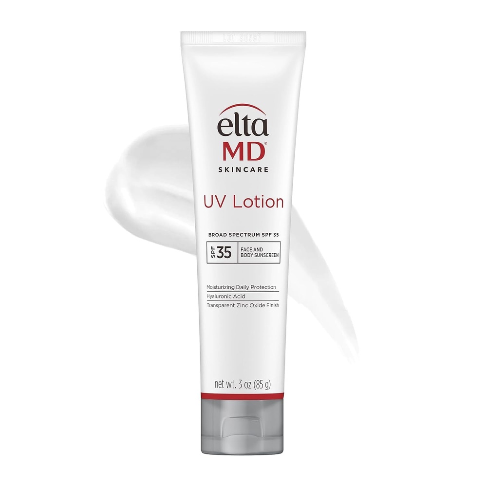 image:imageEltaMD UV Lotion Moisturizing Sunscreen for Face and Body SPF 35 Transparent Zinc Oxide Finish Moisturizes Full Body NonGreasy Broad Spectrum Protection Safe for All Skin Types3 Ounce Pack of 1
