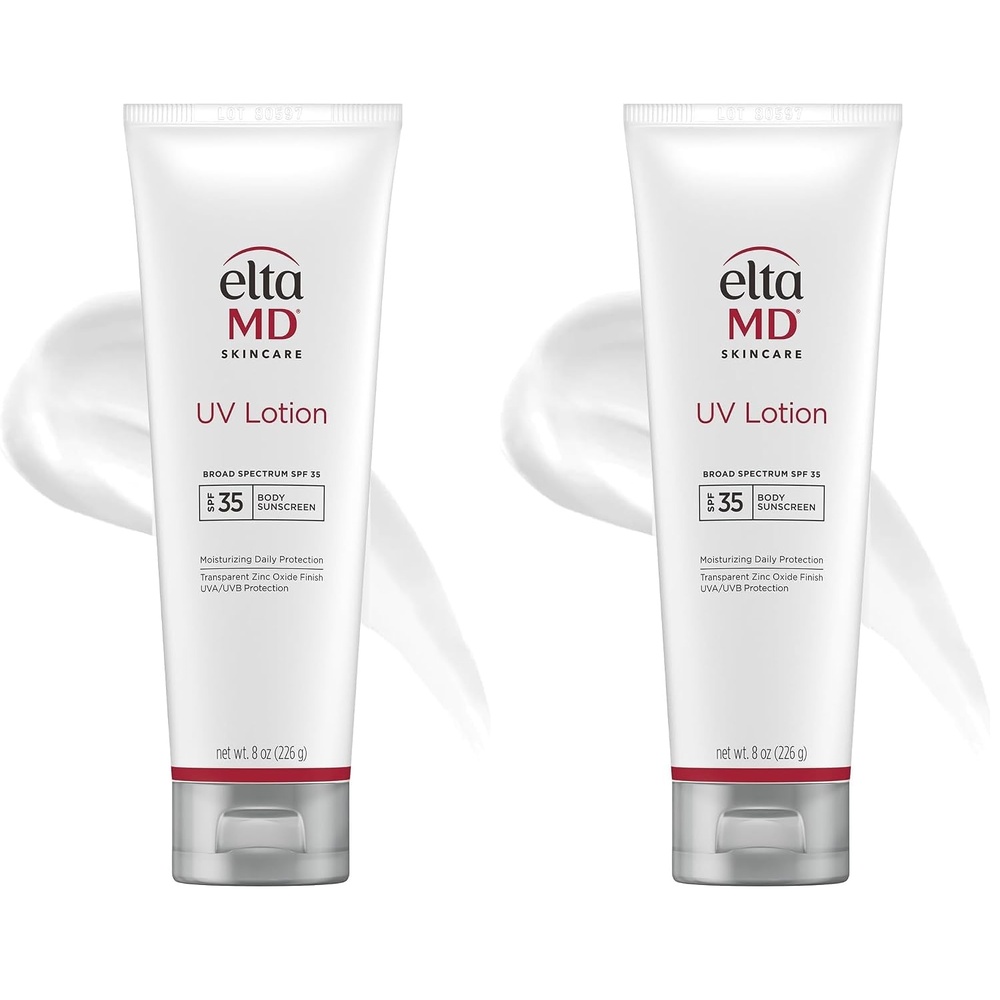 image:imageEltaMD UV Lotion Moisturizing Sunscreen for Face and Body SPF 35 Transparent Zinc Oxide Finish Moisturizes Full Body NonGreasy Broad Spectrum Protection Safe for All Skin Types8 Ounce Pack of 2