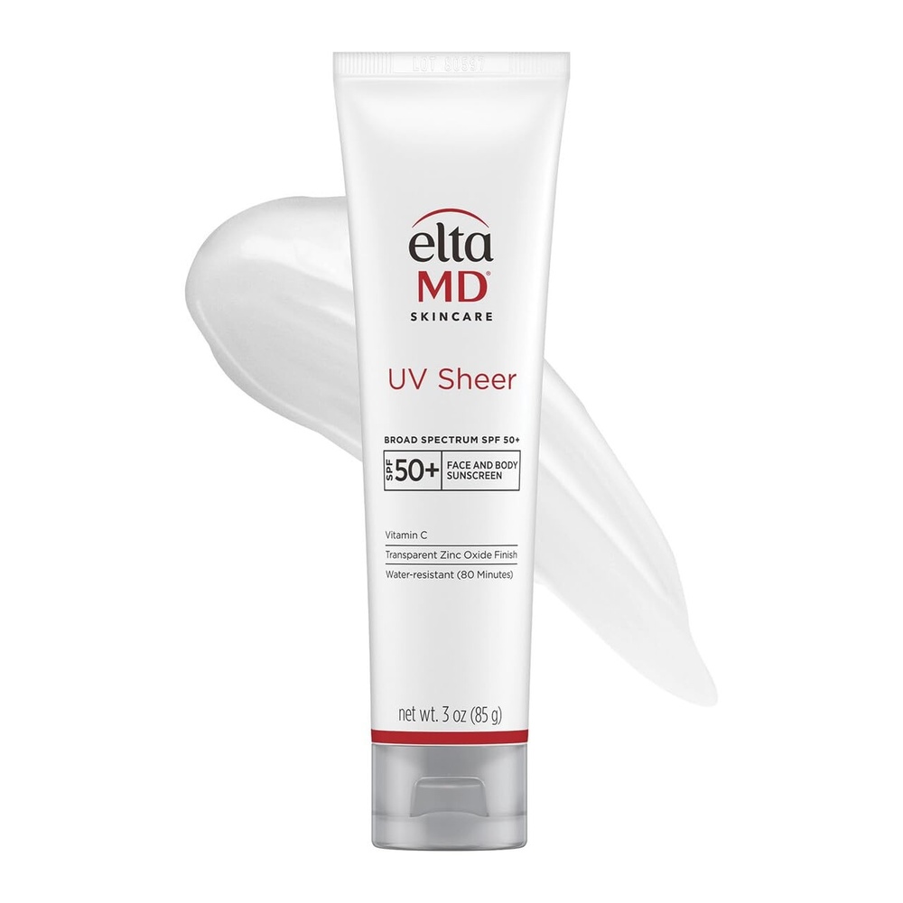 image:imageEltaMD UV Sheer Face and Body Sunscreen with Zinc Oxide SPF 50 3 oz Combined Moisturizer and Sunscreen No White Cast Lightweight Sheer Finish Water Resistant Up to 80 Minutes3 Fl Oz Pack of 1