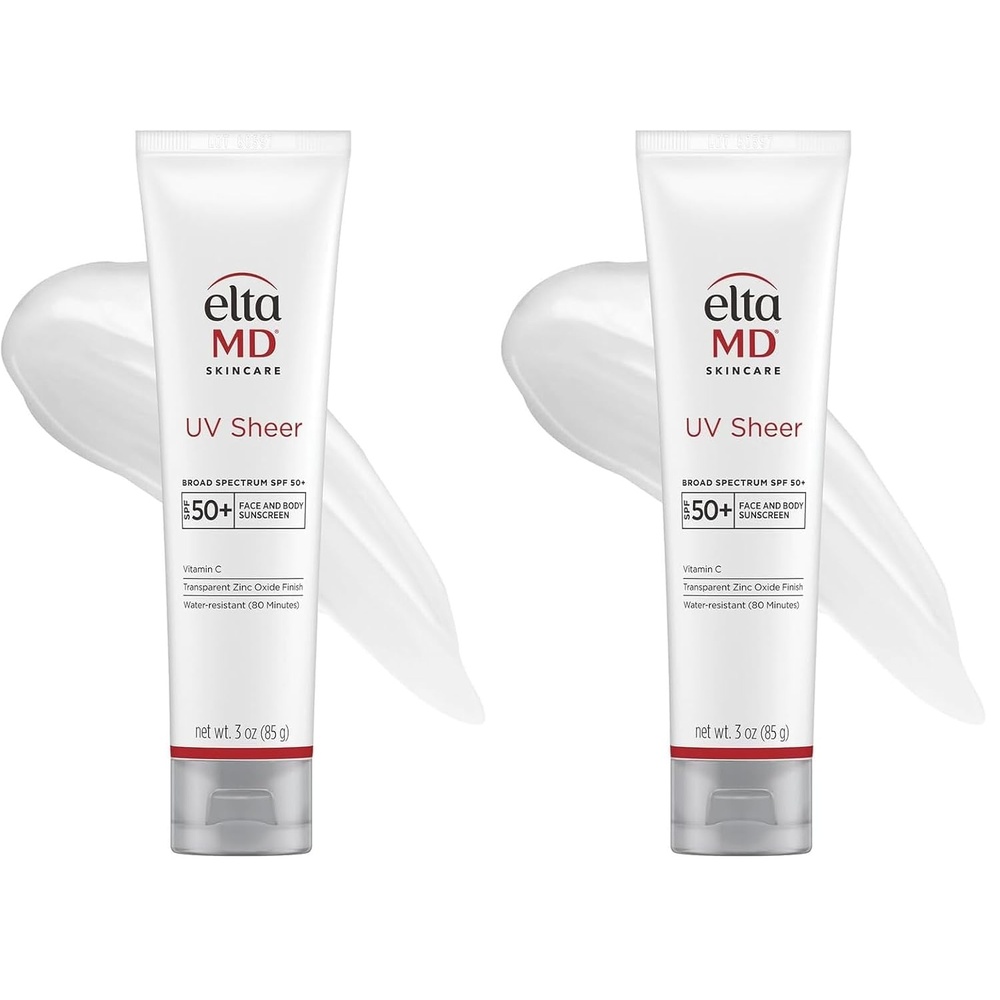 image:imageEltaMD UV Sheer Face and Body Sunscreen with Zinc Oxide SPF 50 3 oz Combined Moisturizer and Sunscreen No White Cast Lightweight Sheer Finish Water Resistant Up to 80 Minutes3 Ounce Pack of 2
