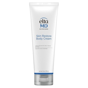 EltaMD Skin Restore Body Cream, Hyaluronic Acid and Niacinamide, 8 oz | Hydrates Dry and Sensitive Skin, Evens Skin Tone and Brightens, Non-Greasy, Fragrance-Free, Dermatologist-Recommended