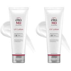 EltaMD UV Lotion, Moisturizing Sunscreen for Face and Body, SPF 35 | Transparent Zinc Oxide Finish, Moisturizes Full Body, Non-Greasy, Broad Spectrum Protection, Safe for All Skin Types(8 Ounce (Pack of 2))