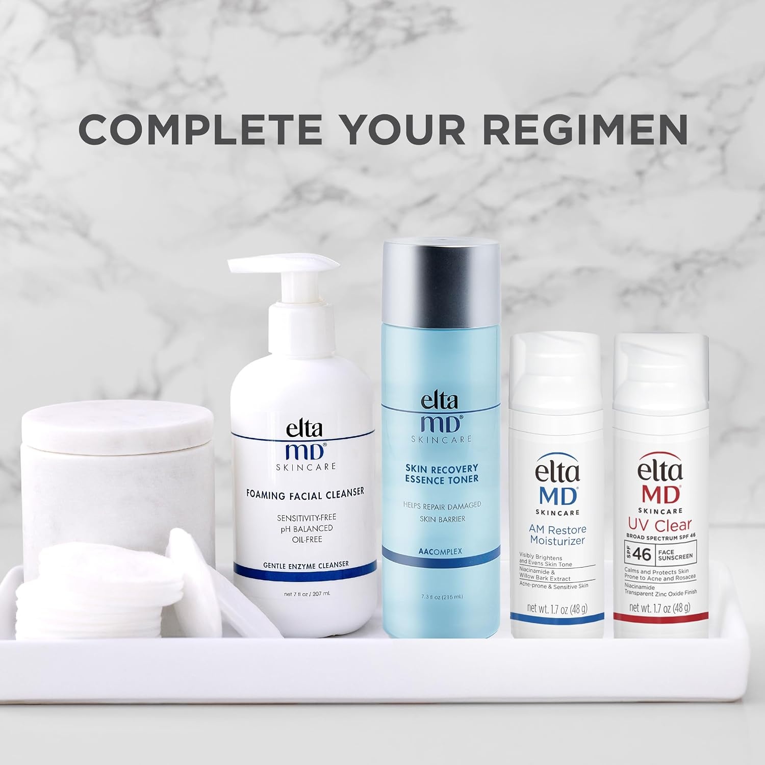 image:imageEltaMD Clear Skin Daily Duo Sensitive Skin Set SPF 46 Includes UV Clear Face Sunscreen and AM Moisturizer Niacinamide Zinc Oxide For AcneProne Skin and Rosacea FragranceFree