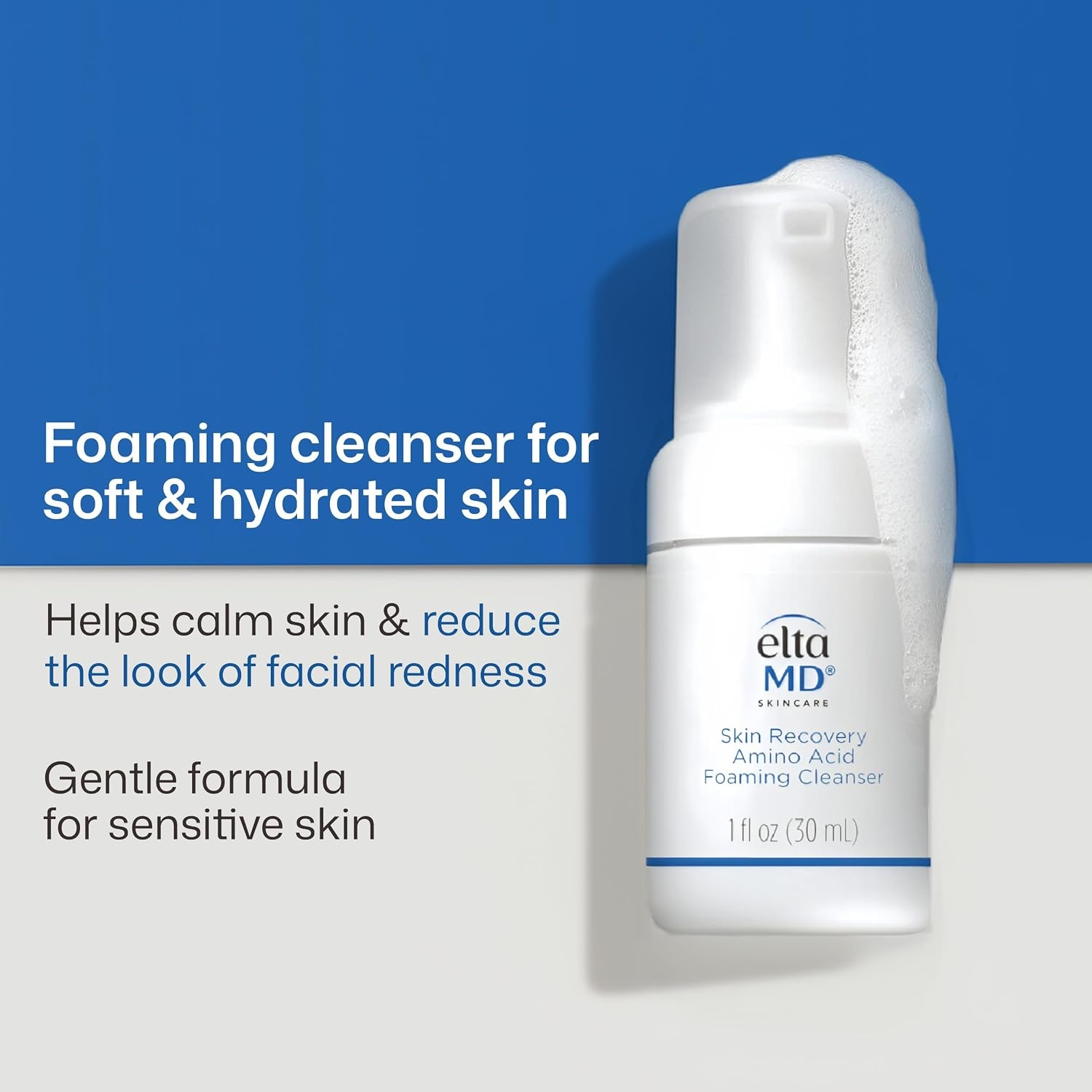 image:imageEltaMD Skin Recovery Amino Acid Foaming Face Wash FragranceFree Gentle Cleanser For Sensitive Skin Removes Makeup And Sunscreen Reduces Facial Redness Noncomedogenic1 Fl Oz Pack of 1