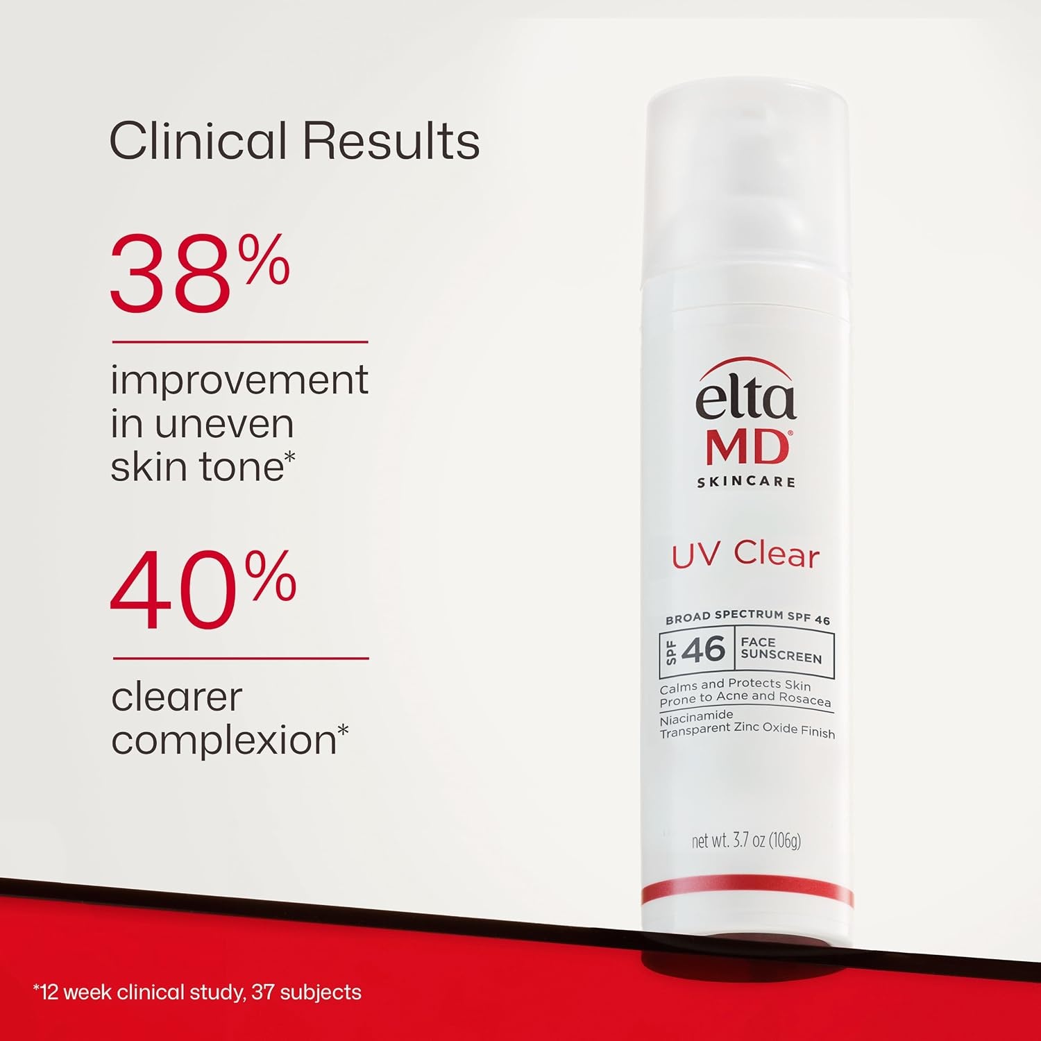 image:imageEltaMD UV Clear Face Sunscreen with Zinc Oxide OilFree SPF 46 and SPF 50 Calms and Protects AcneProne Skin and Rosacea No White Cast Dermatologist Recommended Available in Three Tints and Sizes06 Untinted 37 oz