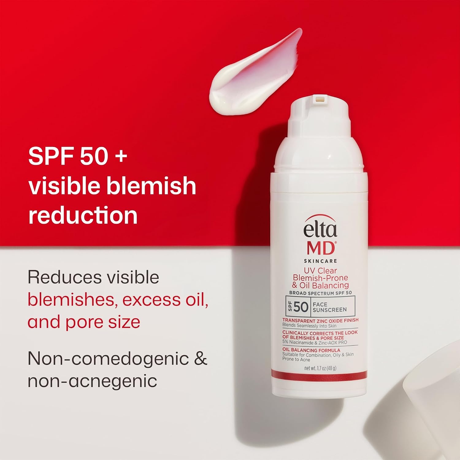 image:imageEltaMD UV Clear Face Sunscreen with Zinc Oxide OilFree SPF 46 and SPF 50 Calms and Protects AcneProne Skin and Rosacea No White Cast Dermatologist Recommended Available in Three Tints and Sizes01 New Blemish Prone 17 oz