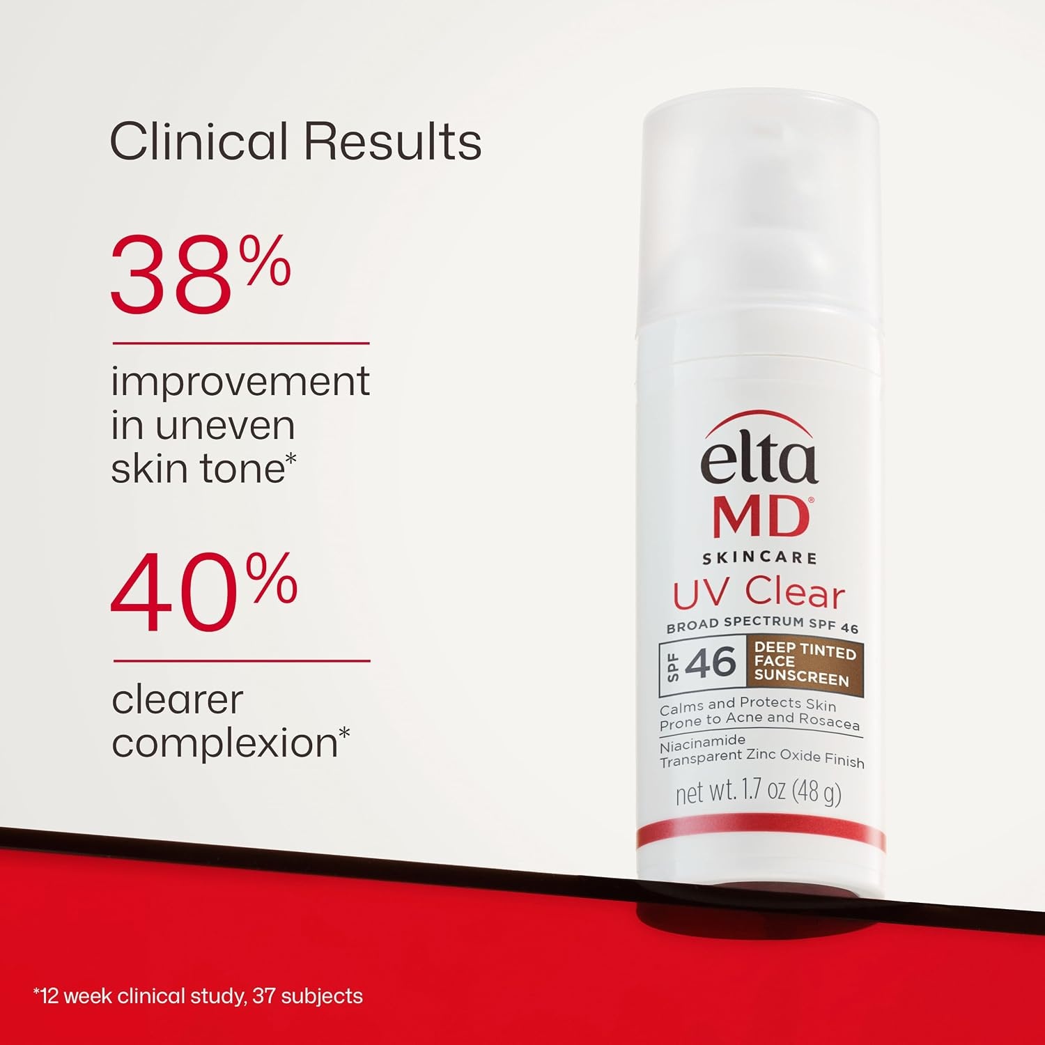 image:imageEltaMD UV Clear Face Sunscreen with Zinc Oxide OilFree SPF 46 and SPF 50 Calms and Protects AcneProne Skin and Rosacea No White Cast Dermatologist Recommended Available in Three Tints and Sizes04 Deep Tinted 17 oz