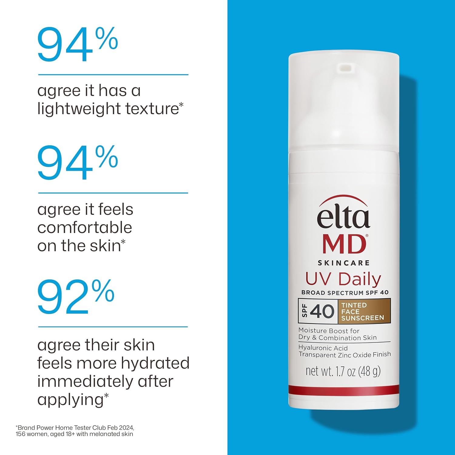 image:imageEltaMD UV Daily Face Sunscreen Moisturizer Zinc Oxide SPF 40 and SPF 50 Hydrates and Protects Dry Dehydrated Skin Lightweight No White Cast Dermatologist Recommended Available in Three Tints06 Tinted 2 Pack