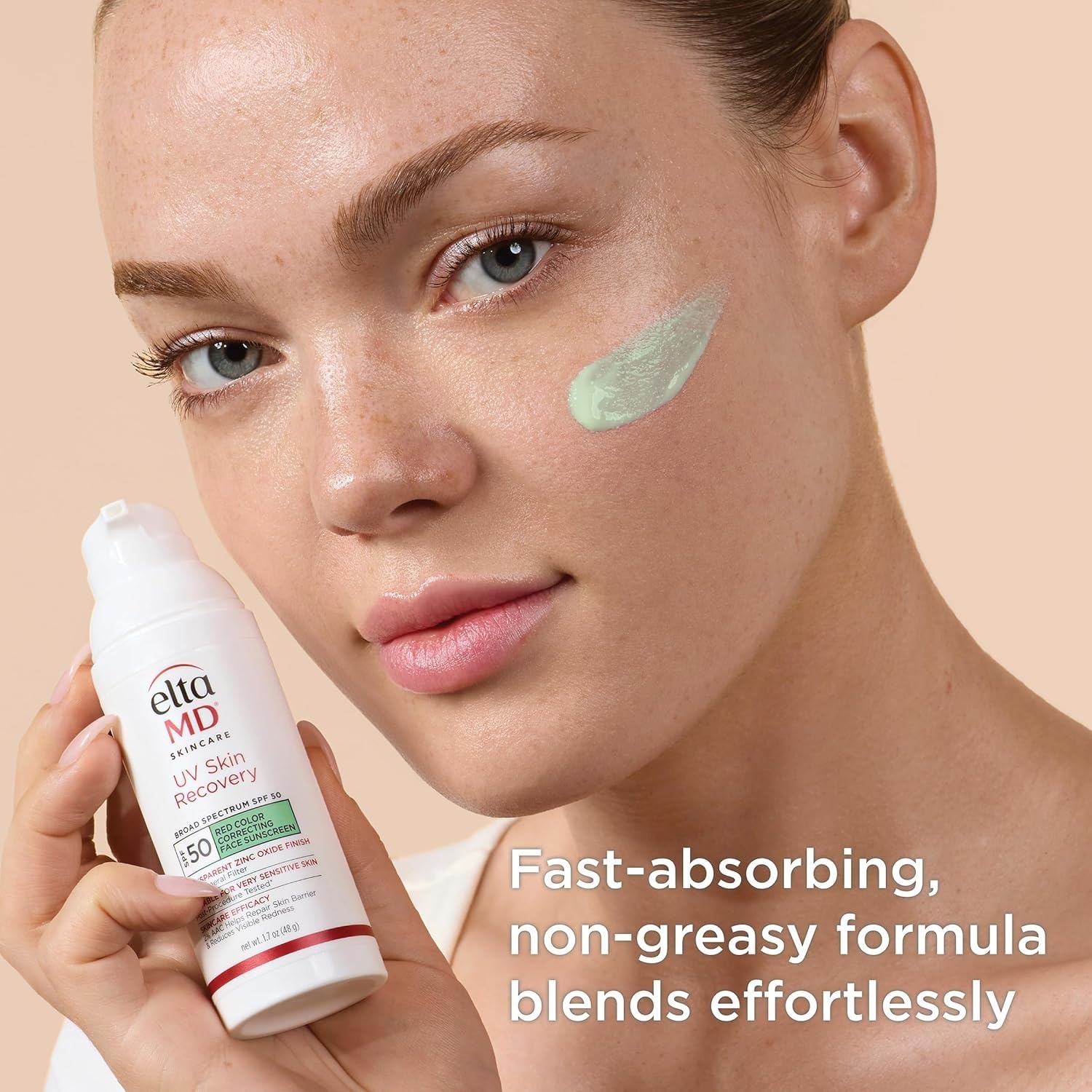 image:imageEltaMD UV Skin Recovery 100 Mineral Face Sunscreen SPF 50  Red Color Correcting Safe For Rosacea and PostProcedure Skin No White Cast Zinc Oxide Dermatologist RecommendedGreen Tinted Pack of 2