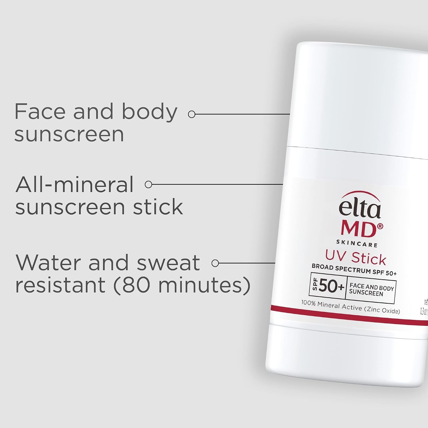 image:imageEltaMD UV Stick Sunscreen for Face and Body Mineral SPF 50 Face Stick Sunscreen with Zinc Oxide For Kids and Adults Sensitive Skin13 Fl Oz Pack of 1