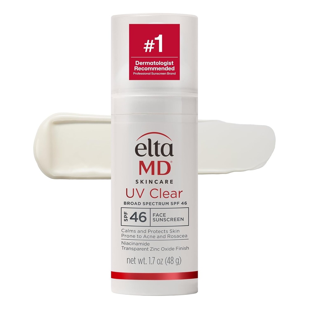 image:imageEltaMD UV Clear Face Sunscreen with Zinc Oxide OilFree SPF 46 and SPF 50 Calms and Protects AcneProne Skin and Rosacea No White Cast Dermatologist Recommended Available in Three Tints and Sizes02 Untinted 17 oz