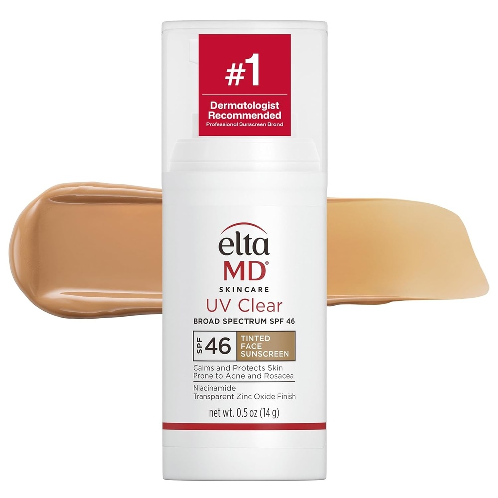 image:imageEltaMD UV Clear Face Sunscreen with Zinc Oxide OilFree SPF 46 and SPF 50 Calms and Protects AcneProne Skin and Rosacea No White Cast Dermatologist Recommended Available in Three Tints and Sizes11 Tinted 05 oz