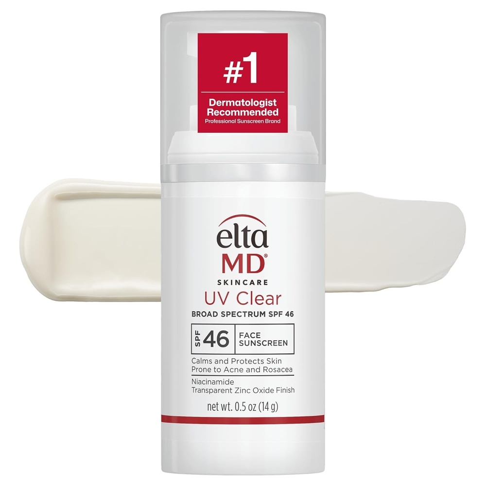image:imageEltaMD UV Clear Face Sunscreen with Zinc Oxide OilFree SPF 46 and SPF 50 Calms and Protects AcneProne Skin and Rosacea No White Cast Dermatologist Recommended Available in Three Tints and Sizes10 Untinted 05 oz