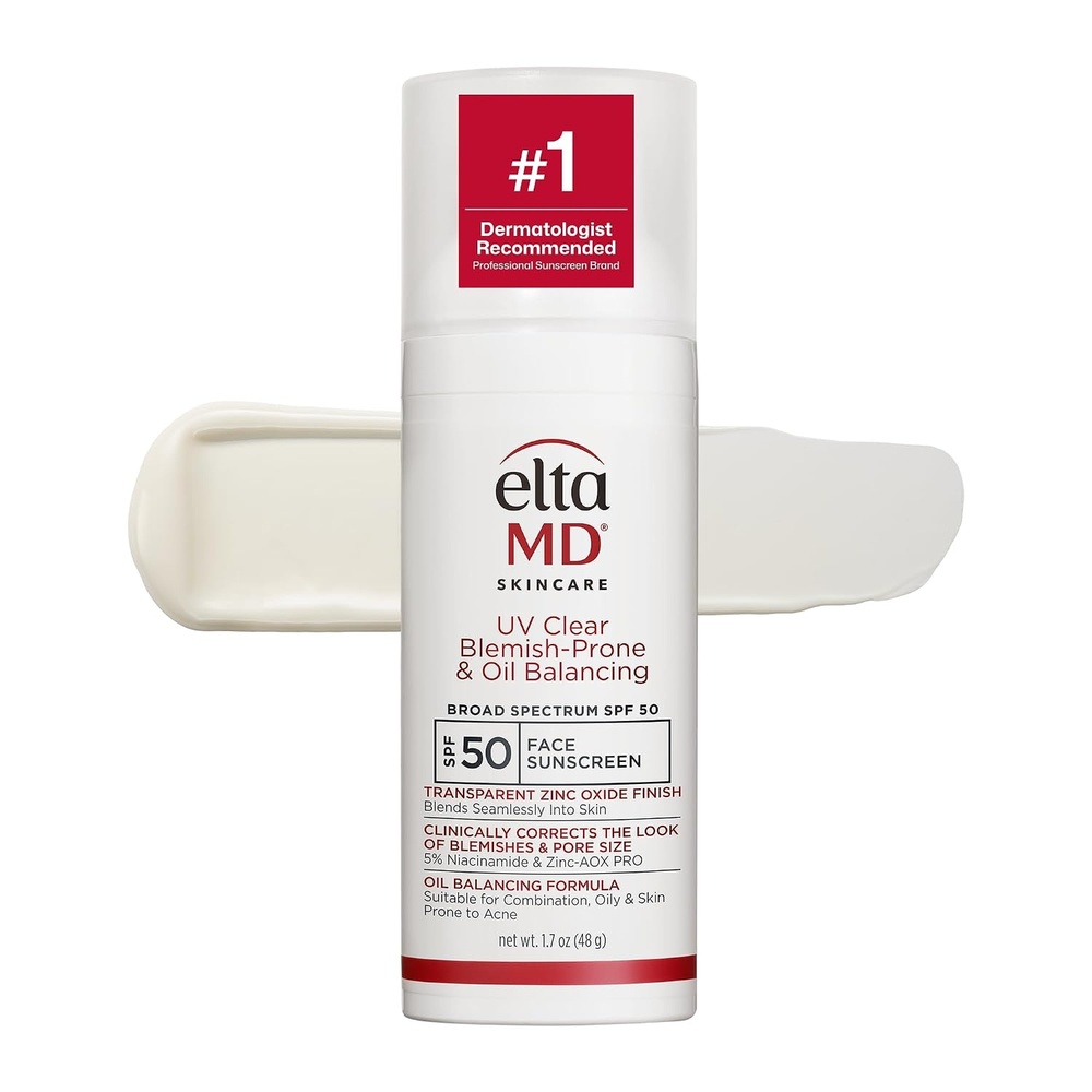 image:imageEltaMD UV Clear Face Sunscreen with Zinc Oxide OilFree SPF 46 and SPF 50 Calms and Protects AcneProne Skin and Rosacea No White Cast Dermatologist Recommended Available in Three Tints and Sizes01 New Blemish Prone 17 oz