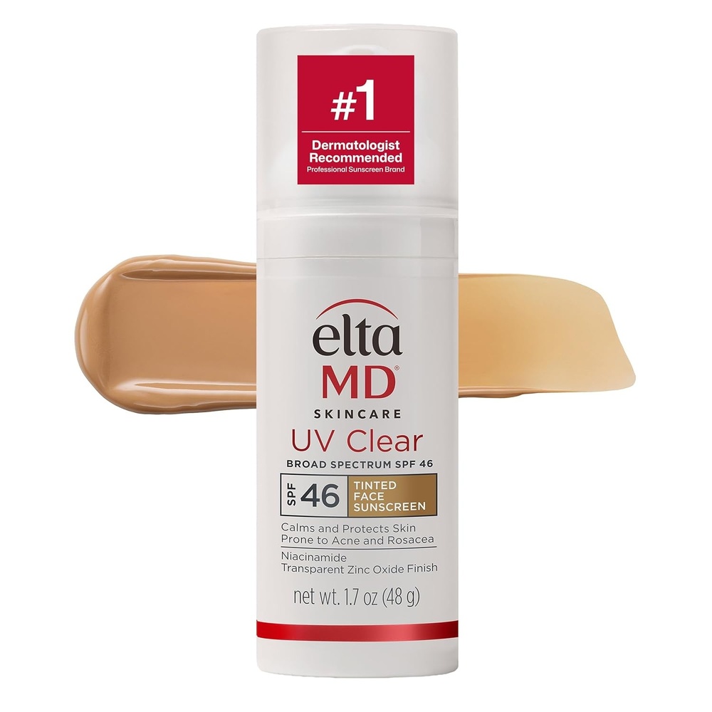image:imageEltaMD UV Clear Face Sunscreen with Zinc Oxide OilFree SPF 46 and SPF 50 Calms and Protects AcneProne Skin and Rosacea No White Cast Dermatologist Recommended Available in Three Tints and Sizes03 Tinted 17 oz