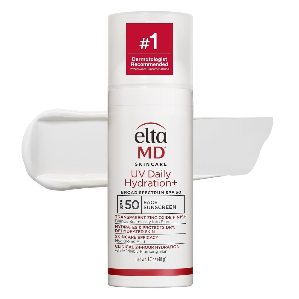 image:imageEltaMD UV Daily Face Sunscreen Moisturizer Zinc Oxide SPF 40 and SPF 50 Hydrates and Protects Dry Dehydrated Skin Lightweight No White Cast Dermatologist Recommended Available in Three Tints02 Daily Hydration 17 oz
