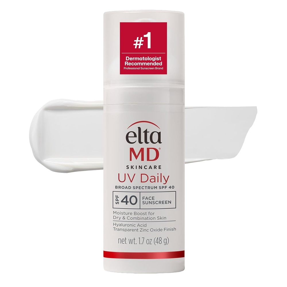 image:imageEltaMD UV Daily Face Sunscreen Moisturizer Zinc Oxide SPF 40 and SPF 50 Hydrates and Protects Dry Dehydrated Skin Lightweight No White Cast Dermatologist Recommended Available in Three Tints04 Untinted 17 oz