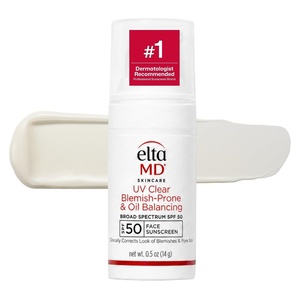 EltaMD UV Clear Face Sunscreen with Zinc Oxide, Oil-Free, SPF 46 and SPF 50 | Calms and Protects Acne-Prone Skin and Rosacea, No White Cast, Dermatologist Recommended, Available in Three Tints and Sizes(09 – New Blemish Prone (0.5 oz))