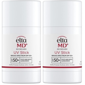EltaMD UV Stick Sunscreen for Face and Body, Mineral SPF 50+ Face Stick Sunscreen with Zinc Oxide For Kids and Adults, Sensitive Skin(1.3 Ounce (Pack of 2))