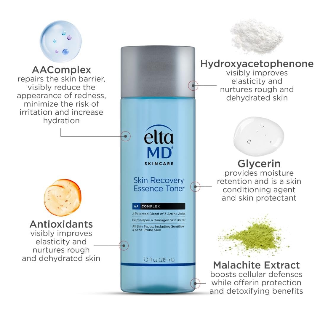 image:imageEltaMD Skin Recovery Essence Hydrating Face Toner AlcoholFree 73 oz Hydrates Sensitive and AcneProne Skin Removes Impurities FragranceFree DermatologistRecommended
