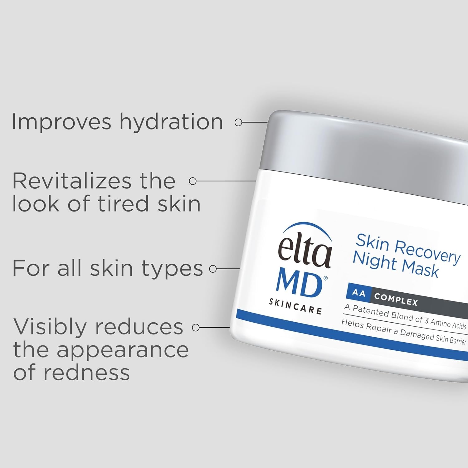 image:imageEltaMD Skin Recovery Overnight Face Mask Moisturizing Night Cream 17 oz Hydrating Overnight Mask For Face And Neck Revitalizes Tired Skin While You Sleep Reduces Face Redness For All Skin Types