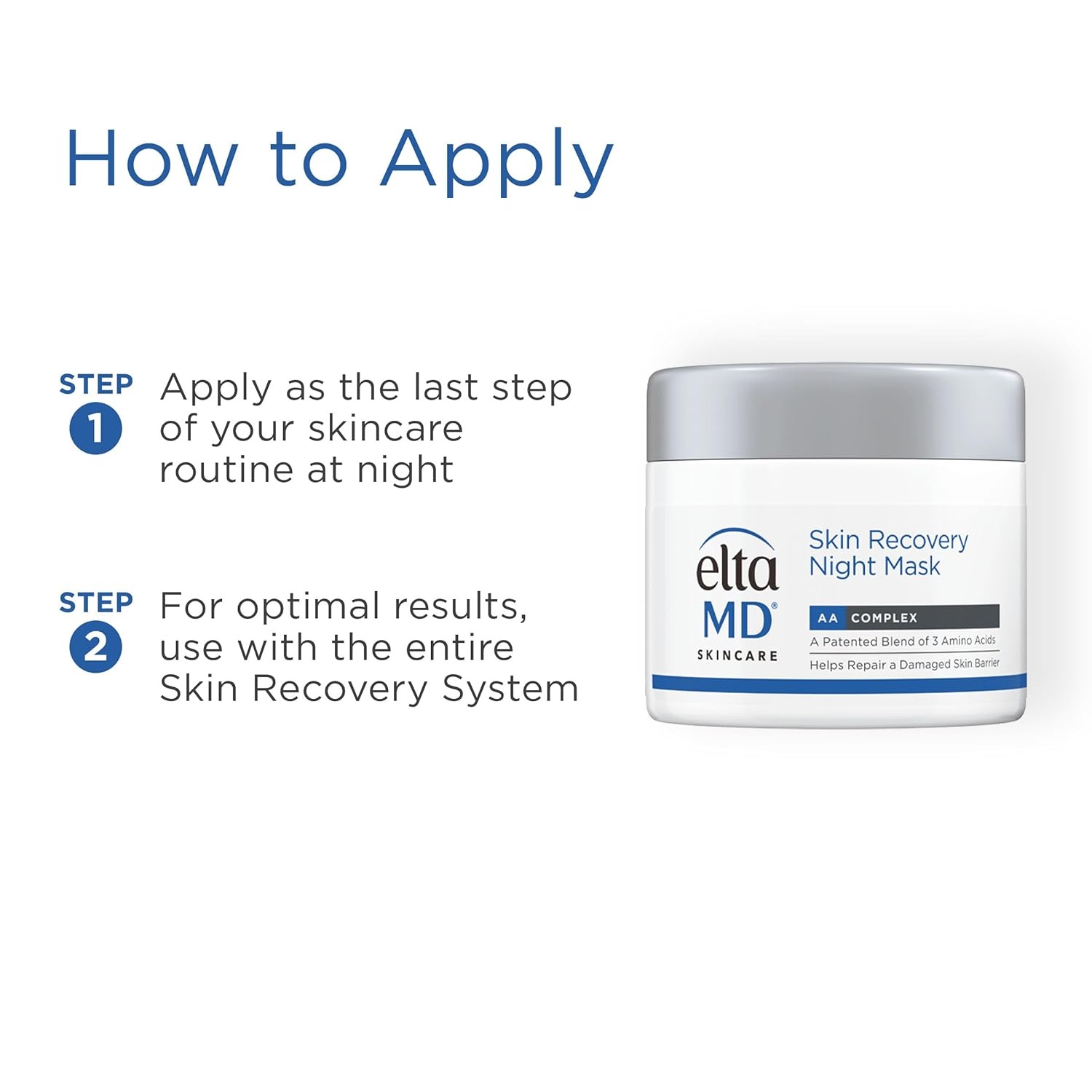 image:imageEltaMD Skin Recovery Overnight Face Mask Moisturizing Night Cream 17 oz Hydrating Overnight Mask For Face And Neck Revitalizes Tired Skin While You Sleep Reduces Face Redness For All Skin Types