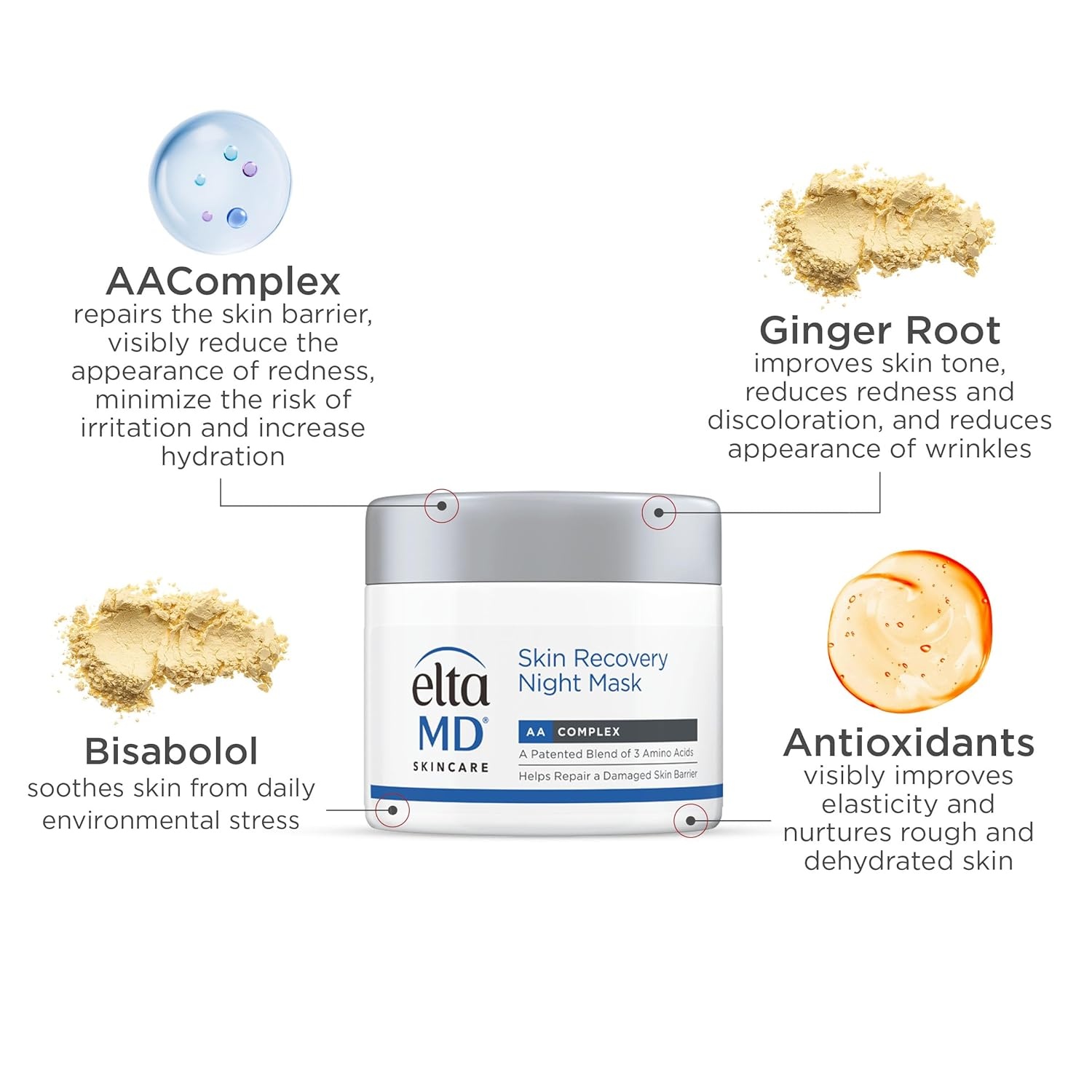 image:imageEltaMD Skin Recovery Overnight Face Mask Moisturizing Night Cream 17 oz Hydrating Overnight Mask For Face And Neck Revitalizes Tired Skin While You Sleep Reduces Face Redness For All Skin Types