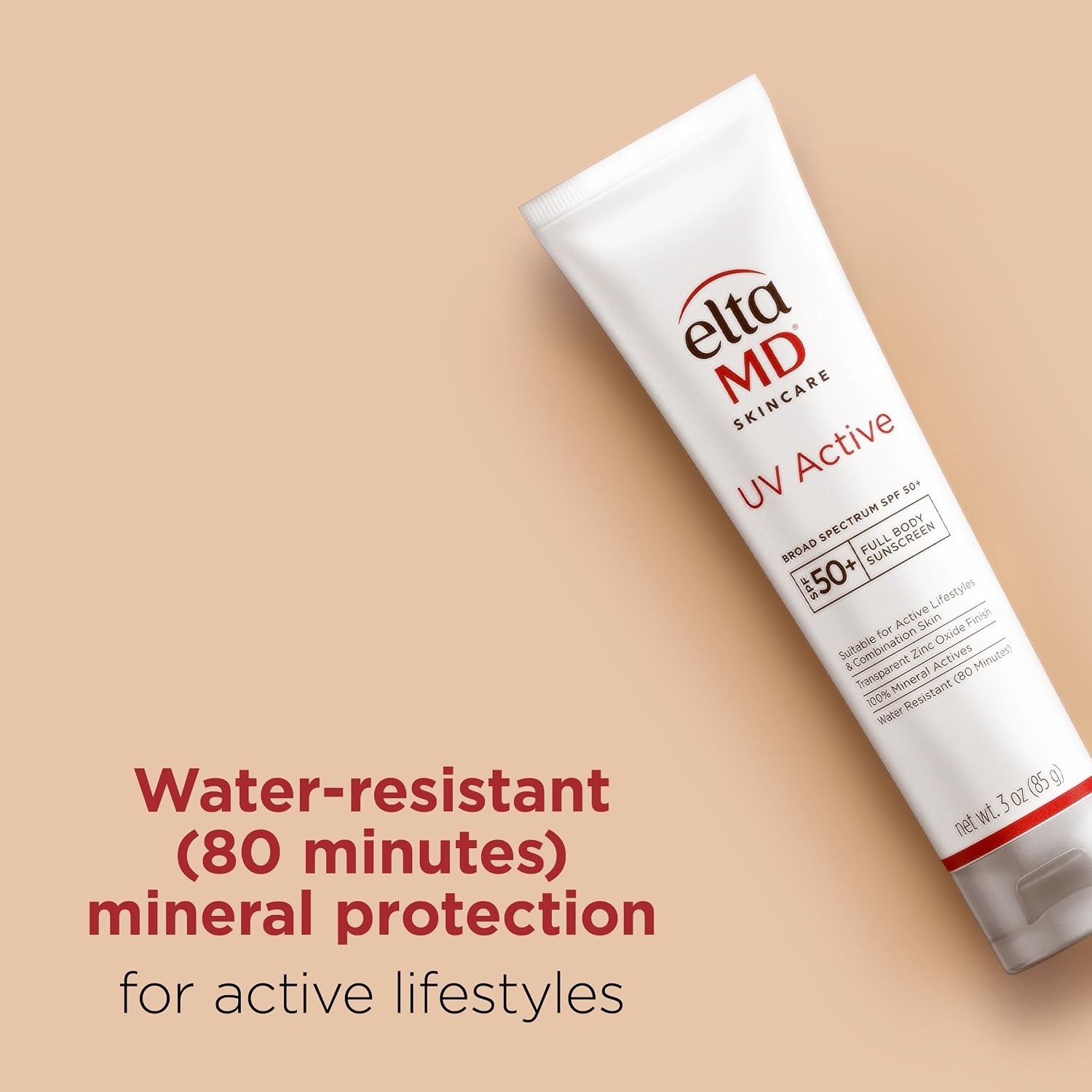 image:imageEltaMD UV Active 100 Mineral Sunscreen SPF 50 Full Body Sunscreen for Active Lifestyles Water Resistant Up to 80 Minutes 30 oz TubeUV Active Lotion