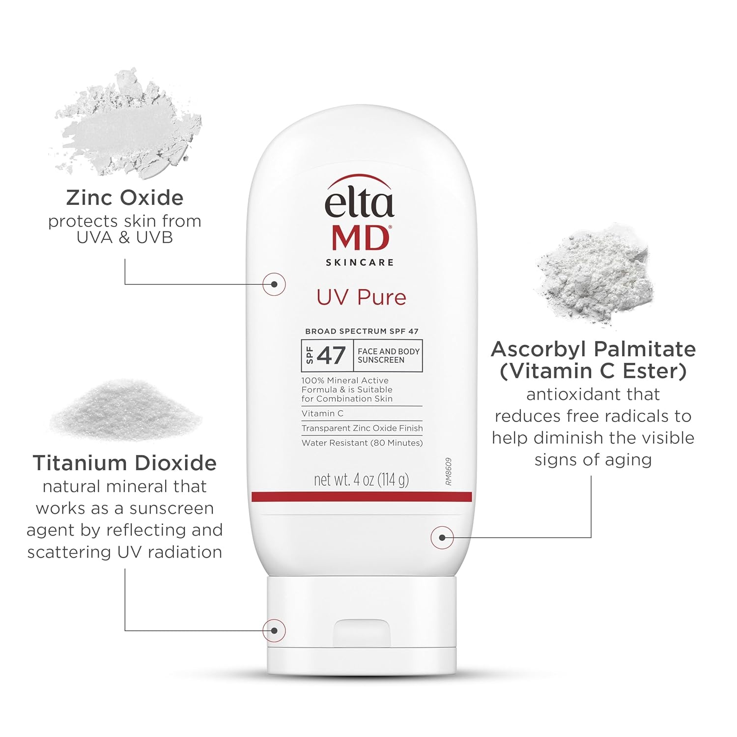 image:imageEltaMD UV Pure Face and Body Sunscreen SPF 47 100 Mineral Sunscreen for Kids and Adults Water Resistant Up to 80 Minutes Oil Free Zinc Oxide Formula4 Ounce Pack of 1