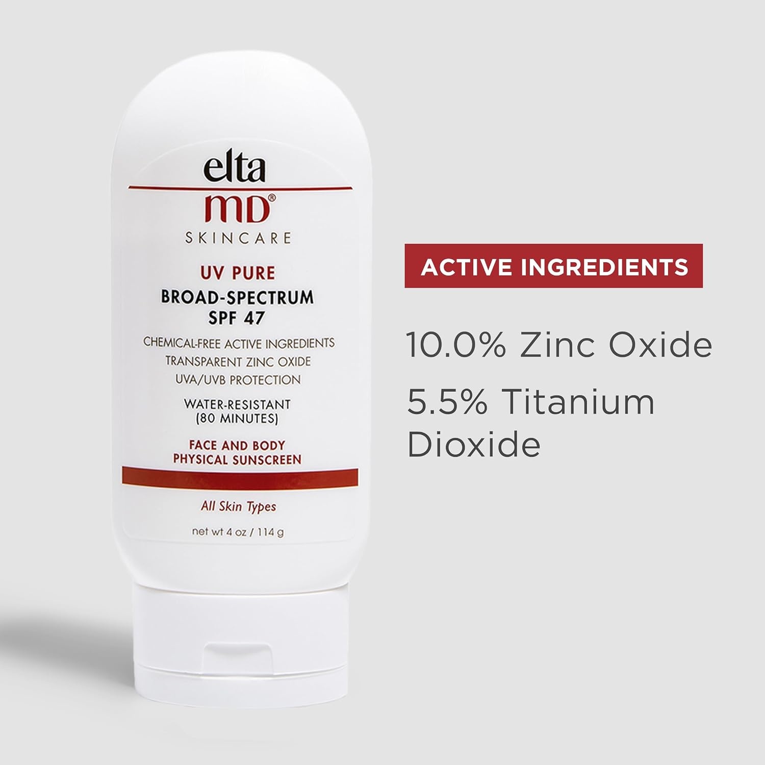 image:imageEltaMD UV Pure Face and Body Sunscreen SPF 47 100 Mineral Sunscreen for Kids and Adults Water Resistant Up to 80 Minutes Oil Free Zinc Oxide Formula4 Ounce Pack of 2