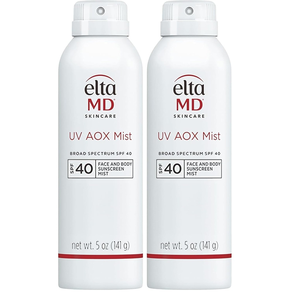 image:imageEltaMD UV AOX Mist Mineral Sunscreen Spray SPF 40 Broad Spectrum Face and Body Sunscreen with Zinc Oxide 100 Mineral Active Hydration Boost with Antioxidants Moisturizer with SPF 40 5 oz5 Fl Oz Pack of 2