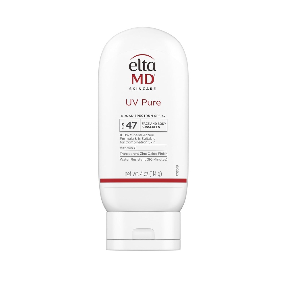 image:imageEltaMD UV Pure Face and Body Sunscreen SPF 47 100 Mineral Sunscreen for Kids and Adults Water Resistant Up to 80 Minutes Oil Free Zinc Oxide Formula4 Ounce Pack of 1