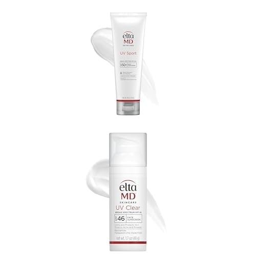 image:imageEltaMD UV Sport Sunscreen Water and Sweat Resistant 80 Min SPF 50 For Face And Body Absorbs Quickly NonGreasy Formula Ideal For Sports and Outdoor Activities For All Skin TypesUV Sport 8 Ounce UV Clear 17 Ounce