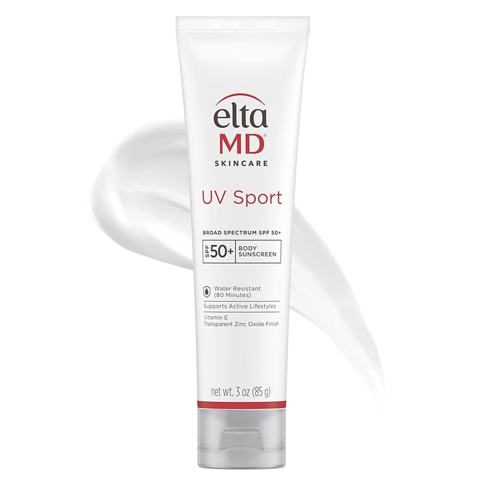 image:imageEltaMD UV Sport Sunscreen Water and Sweat Resistant 80 Min SPF 50 For Face And Body Absorbs Quickly NonGreasy Formula Ideal For Sports and Outdoor Activities For All Skin Types3 Ounce Pack of 1