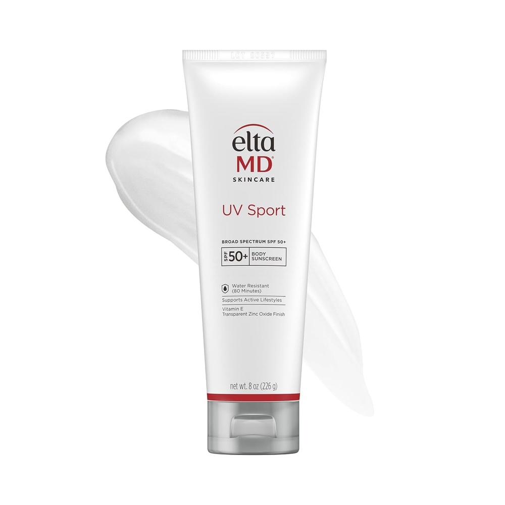 image:imageEltaMD UV Sport Sunscreen Water and Sweat Resistant 80 Min SPF 50 For Face And Body Absorbs Quickly NonGreasy Formula Ideal For Sports and Outdoor Activities For All Skin Types8 Ounce Pack of 1