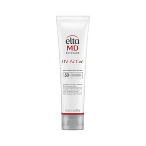 EltaMD UV Active 100% Mineral Sunscreen, SPF 50+ Full Body Sunscreen for Active Lifestyles, Water Resistant Up to 80 Minutes, 3.0 oz Tube(UV Active Lotion)