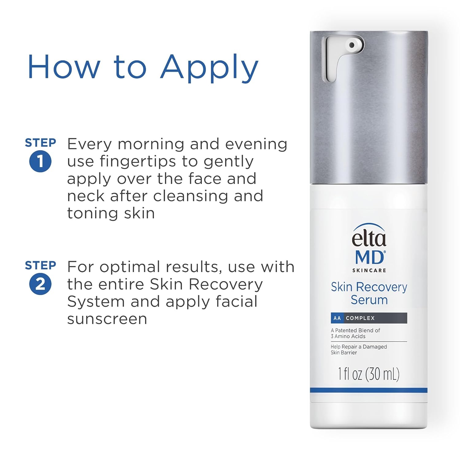 image:imageEltaMD Skin Recovery Face Serum AntiRedness Facial Serum 1 oz Reduces Facial Redness Within 24 Hours Leaves Skin Feeling Clean and Hydrated Removes Sunscreen For All Skin Types